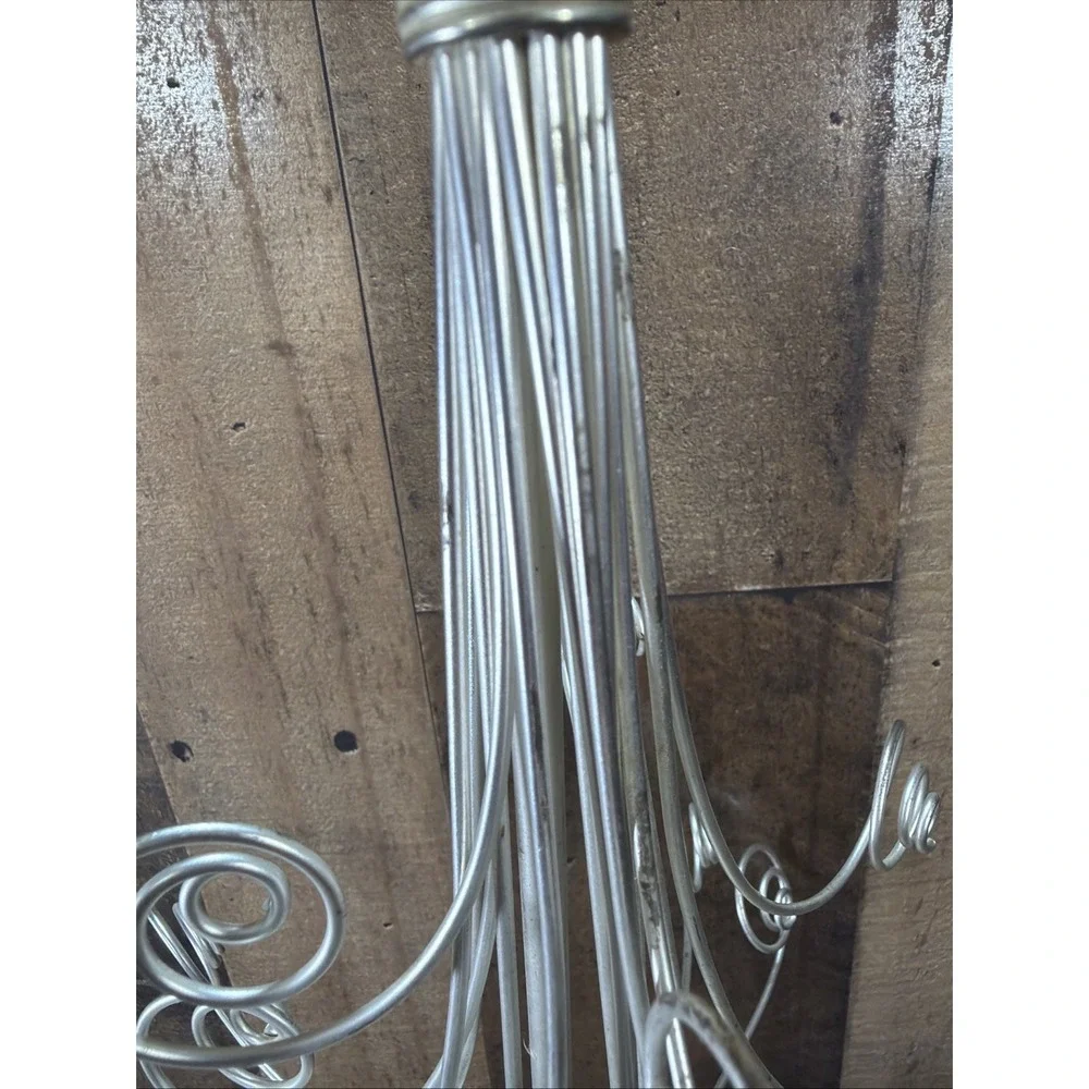 Godinger Silver Art Co Tabletop Wire Christmas Tree Ornament Display Stand Vtg